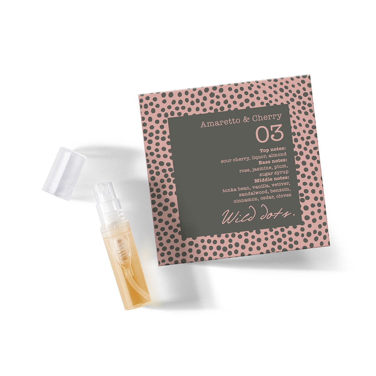 03_Tester_Amaretto&Cherry Ориенталско цветисто ухание с неустоими нотки на вишна, бадем и ликьор, с базови нотки богати на тонка, ванилия, бензое, сандалово дърво, ветивер, пачули, кедър.