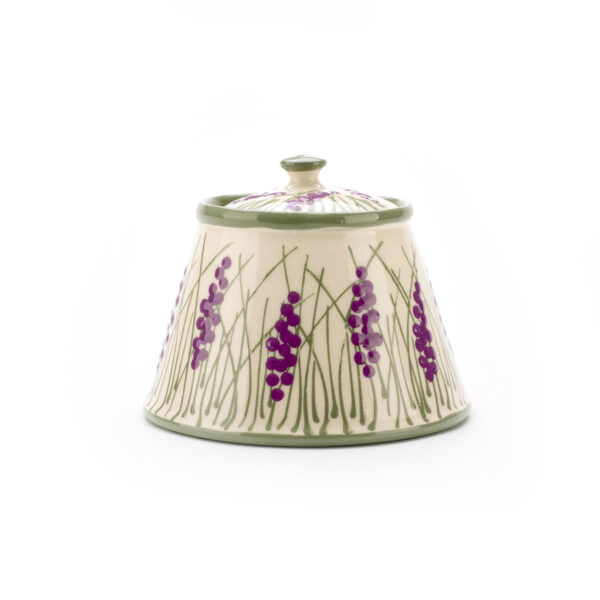 Ръчно изработена керамична захарница от дизайн "Зелена Лавандула"